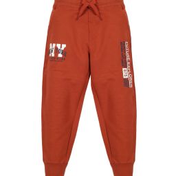 plumtree Boys Typographic Print Joggers with Drawstrings image 1
