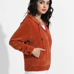 campus sutra Zip-Front Hoodie with Insert Pockets image 1