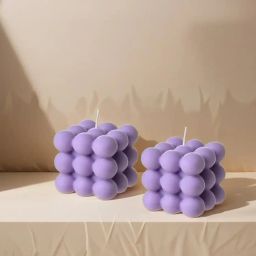 atorakushon Pack of 2 Pieces Bubble Design Scented Soy Wax Handmade Candles image 1