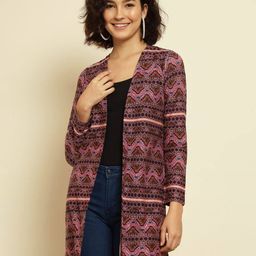 trend arrest Geometric Print Front-Open Bolero image 1
