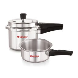 nirlon Aluminium Outer Lid Pressure Cookers with Common Lid image 1
