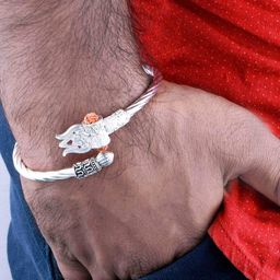 bergo jewels Oxidized Rudraksha Trishul Kada image 1