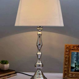 homesake Teardrop Chrome Lamp with Shade image 1