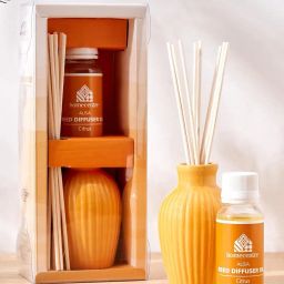 home centre Ceramic Citrus Reed Diffuser Set image 1