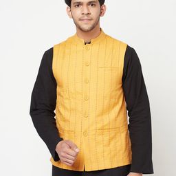 fabindia Striped Nehru jacket image 1