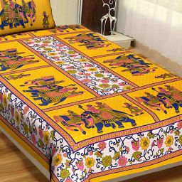uniqchoice Graphic Print Single Size Bedsheet with Pillow Cover image 1