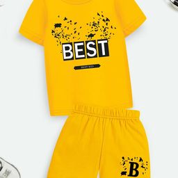 trampoline Graphic Print Shorts & T-shirt Set image 1