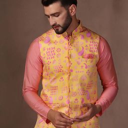 kisah Men Regular Fit Nehru Jacket with Patch Pockets image 1