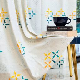 urban space Set of 2 Floral Print Window Curtains image 1