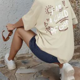 Shein Drop Shoulder Typographic Back Print Crew Tshirt-image-108