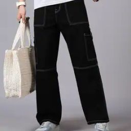 Shein Street Contrast Stitch Relaxed Carpenter Cargo Jeans-image-48