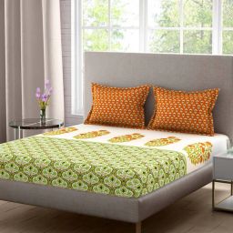 stellar home 120 TC Double Size Bedsheet With 2 Pillow Covers image 1