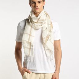 altheory by azorte Checked Scarf with Fringes image 1