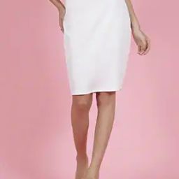 Shein Party Knee Length Textured Pencil Skirt with Back Slit-image-81