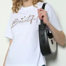 Shein Drop Shoulder Typographic Chest Print Loose Fit Tshirt-image-44