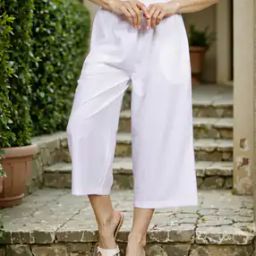 Shein Mid-Calf Length Smocked Waist Flared Fit Culottes-image-79