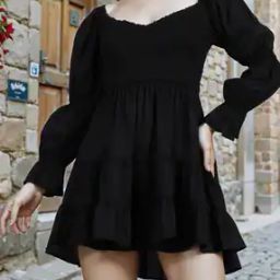 Shein Mini Length Flounce Sleeves Smocked Tiered Dress-image-92