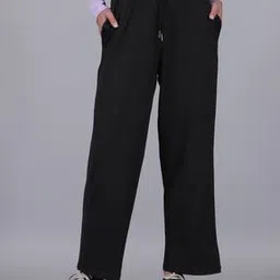 Shein Ankle Length Wide Track Pants with Pockets-image-65