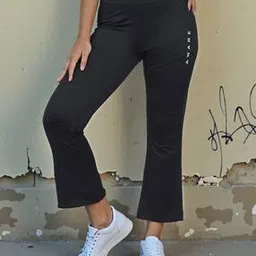 Shein Typographic Placement Print Flared Track Pants-image-93