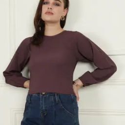 Shein Casual Peasant Full Sleeves Crop Top-image-28