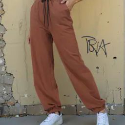 Shein Elasticated Drawstring Waist Cuffed Track Pants-image-29