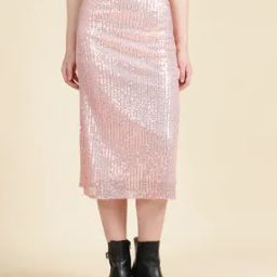 Shein Party High Waist Midi Pencil Skirt With Sequins-image-52