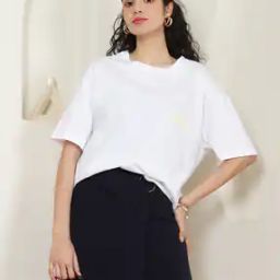 Shein Casual Drop-shoulder Sleeves Typographic Back Print T-shirt-image-26