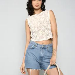 Shein Casual Crop Length Boat Neck Sleeveless Sheer Top-picture-51