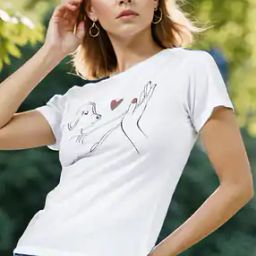 Shein Short Sleeves Graphic Chest Print Relaxed Fit Tshirt-picture-36