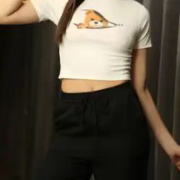 Shein Short Sleeves Graphic Chest Print Fitted Crop Tshirt-image-24