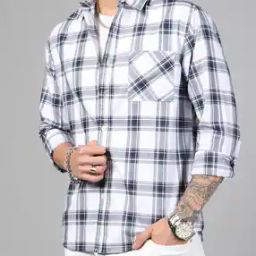 Shein Spread Collar Checked Shirt With Chest Pocket-image-73