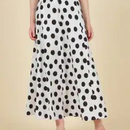 Shein Elegant Polka-Dot Print Maxi A-Line Skirt-image-41