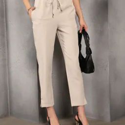 Shein Ankle Length Tapered Fit Pants With Pockets-image-60