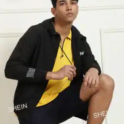 Shein Activewear Chest & Placement Full-length Sleeve Hoodies & Tracks Jacket-picture-27