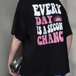Shein Drop-Shoulder Typographic Back Print Oversized Fit Tshirt-image-99