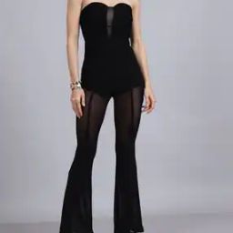 Shein Party Strapless Ruched Mesh Jumpsuit-image-74