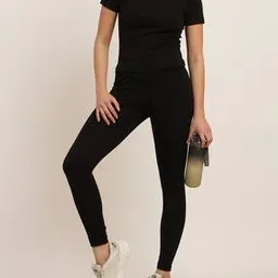 Shein Activewear Slim Fit Running Tshirt with Leggings-image-65