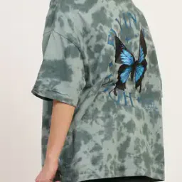 Shein Drop Shoulder Typographic Back Print Oversized Fit Crew Tshirt-image-93