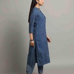indie picks Dabu Print Straight Kurta with Insert Pockets image 2