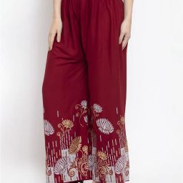 clora creation Floral Print Palazzos with Elasticated Drawstring Waist image 2