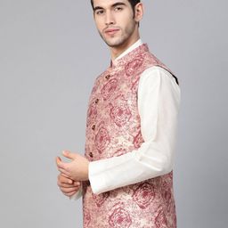 manq Abstract Print Nehru Jacket image 2