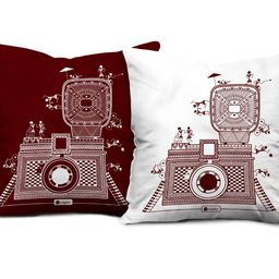 indigifts Set of 2 Graphic Print Square Cushions image 2