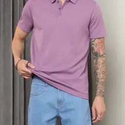 Shein Short Sleeves Textured Medium Polo Tshirt-image-98