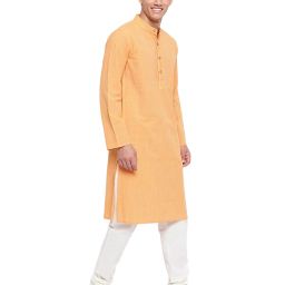fabindia Striped Long Kurta with Patch Pocket image 2