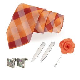 peluche Set of 6 Checked Tie & Cufflinks image 2
