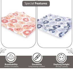 divine casa Set of 2 144 TC Floral Print Combo Single Bedsheets with 2 Pillow Covers image 2