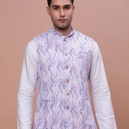 showoff Men Printed Slim Fit Nehru Jacket image 2