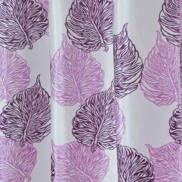 cortina eyelet curtain Set of 2 Leaf Print Decorative Window Curtain image 2