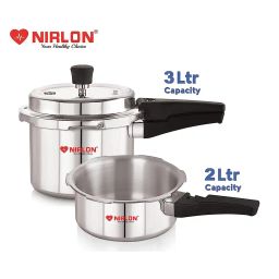 nirlon Aluminium Outer Lid Pressure Cookers with Common Lid image 2