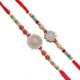 aapno rajasthan Set Of 2 Diamond Embedded Rakhi image 2